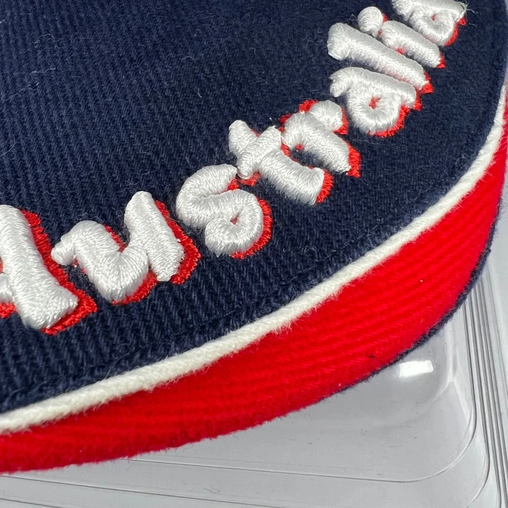 Australia Flag Embroidered Baseball Cap Hat Adjustable Strap Navy Blue‎ Nation